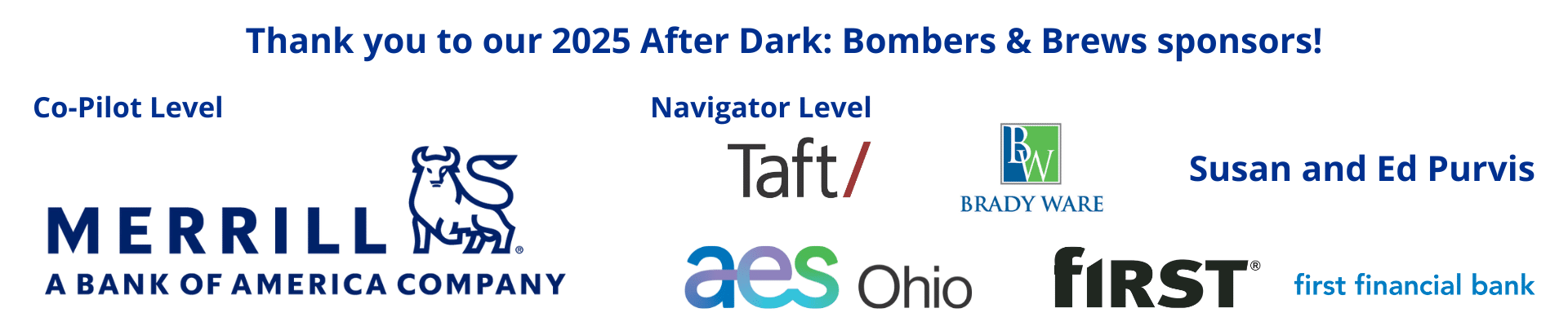 Banner featuring logos for After Dark 2025 sponsors