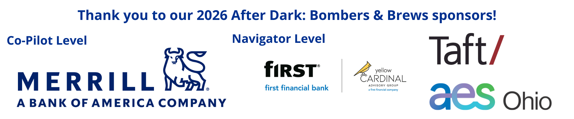 Sponsor banner for Bombers & Brews 2026